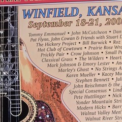 Vintage 2003 Walnut Valley Festival Poster Winfield Kansas Bluegrass Guitar