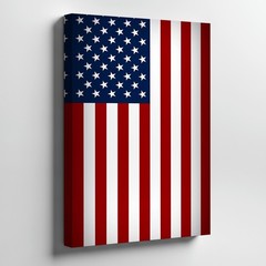 American Flag Canvas Wall Art Patriotic Red White Blue Stars Stripes Print Home