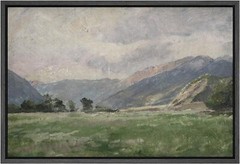 Wall26 Impressionist Pastoral Valley Framed Wall Art Abstract Canvas Print