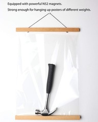 FALAMON Magnetic Poster Hanger Frame, 12×16 12×18 12L» x 0.7W», Teak Wood