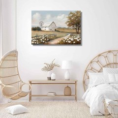 Farmhouse Barn Canvas Wall Art Rustic Farm Nature landscape Decor Pictures Retro