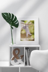 Hang In There! Cat Retro Motivational Poster 12×18
