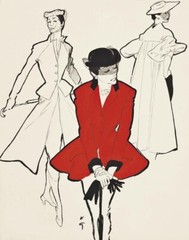 René Gruau Midcentury Hunting Jacket – French Fashion Illustration Haute Couture