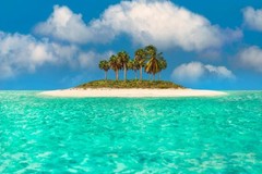Caribbean Paradise Turquoise Waters Island Photo Art Print Poster 24×36 inch