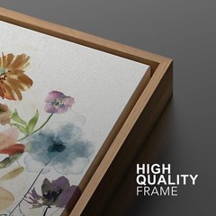 Wall26 Colorful Wildflower Wall Art Vintage Framed Canvas Print Set of 3