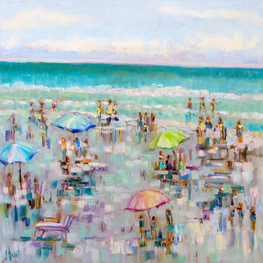 Libby Smart, On the Beach, Art Print Poster on 14″ x 11″ Paper
