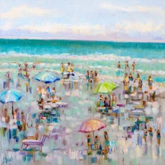 Libby Smart, On the Beach, Art Print Poster on 14″ x 11″ Paper
