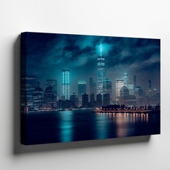 New York City Night Skyline Canvas Wall Art Modern Urban Cityscape Decor Print