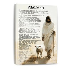 Psalm 91 Canvas Wall Art Bible Verses Decor Scripture Painting Christian Pray…