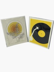 2 Art Prints 8×10 Retro Style Vinyl Record Seattle Space Needle 70’s Botanical