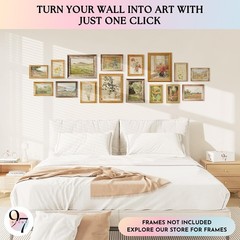 Vintage Floral Wall Art – 16 Flower Pictures, Spring Flower Posters, Antique …