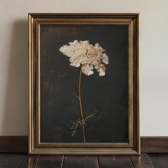 Dark Floral Poster, Vintage Rustic Botanical Dark Academia Wall Art
