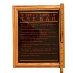 Murphys Laws Of The Bar Framed Vintage Humor Print Wall Art