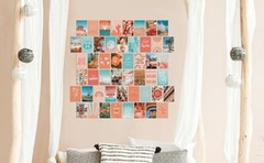 Artivo Peach Teal Aesthetic Wall Collage Kit, 50 Set 4×6 inch, Girls Bedroom