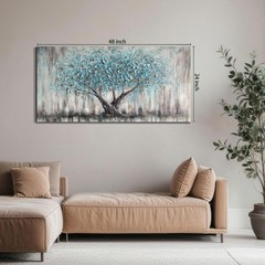 3D Hand-paint Wall Art Abstract Canvas Wooden Chic Farmhouse Ready To Hang