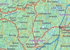 Maine Physical Map – 23.3 x 16.5 inches – Laminated