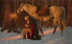 George Washington Praying Poster, Prayer at Valley Forge Print, 4th of July