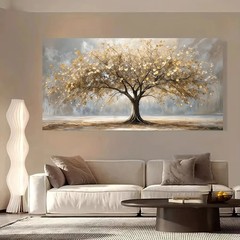 Elegant Tree of Life with Gold Leaves Canvas Wall Art Canvas Painting Print Art