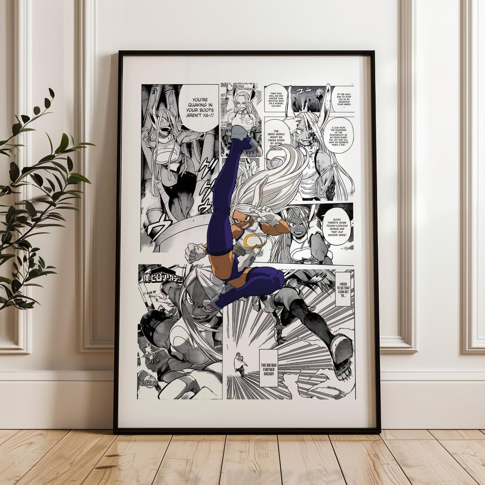 Mirko Manga Panels Poster | My Hero Academia Anime Wall Art Print