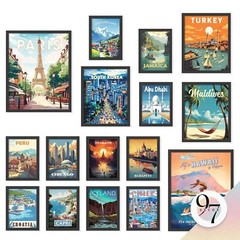 97 Decor LARGE 11×14 Vintage Travel Posters Wall Art – Large Retro Travel Dec…