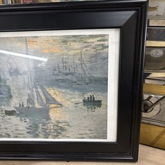 Sunrise Painting by Monet Classical Art Framed Print, 13”x16”