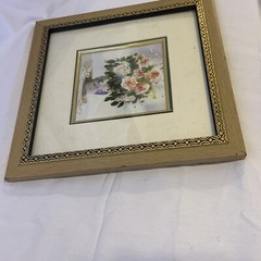 Floral Watercolor Print Framed Greenbrier International Double Matted Flower 10″