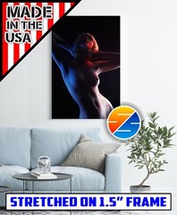 Beautiful woman nude print canvas wrapped frame 32″x48″ high quality padded ship