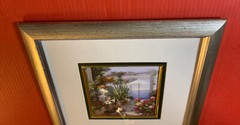 Floral Rose Print Framed Greenbrier International Double Matted Flower Picture