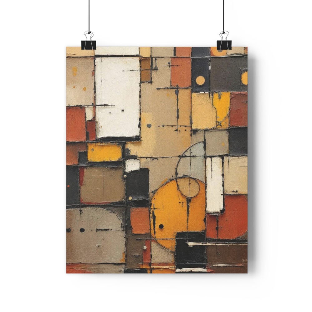 Abstract Geometric Composition Natural Earth Tones Scott D Van Osdol Art Print