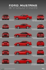 FORD MUSTANG EVOLUTION Wall Poster Vintage Retro Promo Poster – POSTER 20×30
