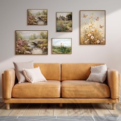 Canvas Wall Art English Cottage Garden Farmhouse Decor Framed 8x10in Floral