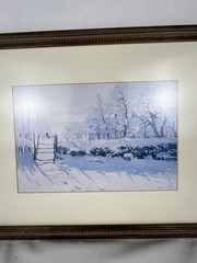 Claude Monet The Magpie Snow Landscape Print Solid Wood Frame Wall Art 17×14