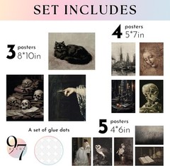 97 Decor Dark Academia Wall Art Prints – Vintage Moody Wall Decor Gothic Post…