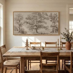 Framed Vintage Landscape Canvas Wall Art for Living Room, Extra Large Horizontal
