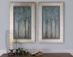 34.63 inch Framed Art (Set of 2) – 21.13 inches wide by 1.5 inches deep – Decor