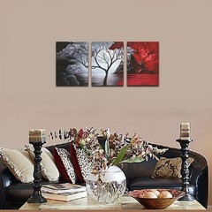 Wieco Art 3 Panels The Cloud Tree Gallery Wrapped 12x16inchx3pcs, Multi