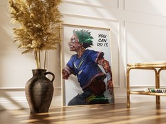 Deku Izuku Midoriya Poster Wall Art My Hero Academia Anime Canvas Print MHA Deco