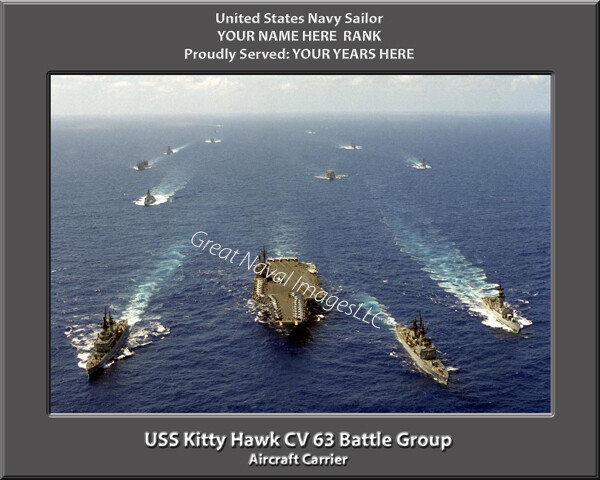 USS Kitty Hawk CV 63 Battle Group Personalized Canvas Ship Photo Print Navy Vet