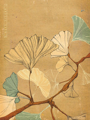Ginkgo Biloba Leaf Poster Vintage Botanical Wall Art Print Boho Home Decor