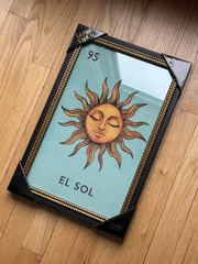 SAPNA SHAH EL SOL SUN WALL ART 12”x18” LOTERIA #95 LOTTERY PRINT MEXICAN DECOR
