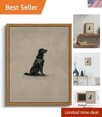 Vintage Framed Black Dog Wall Art, Bedroom Living Room Minimalist Animal Art …