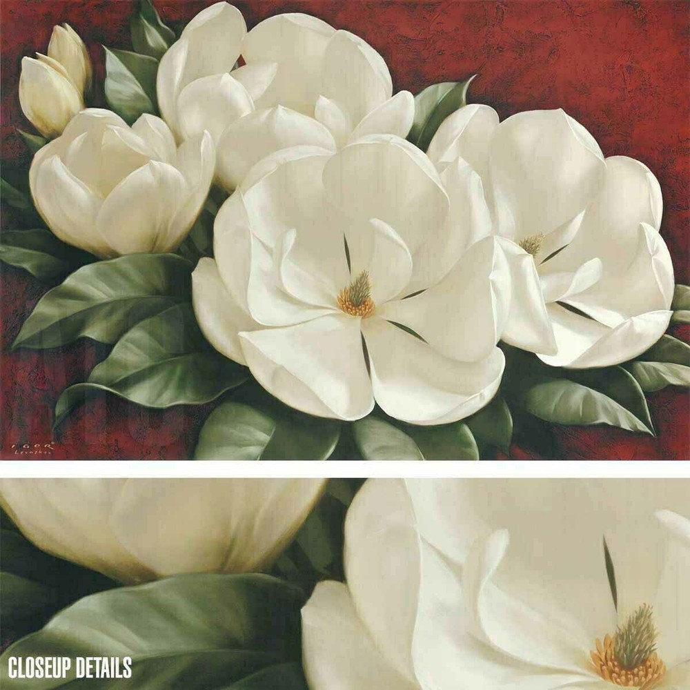 48W»x32H» MAGNOLIA CRIMSON I by IGOR LEVASHOV – FULL BLOOM CHOICES of CANVAS