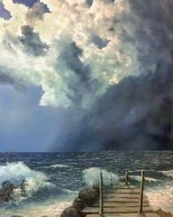 Coastal Escape: Authentic Beach Print-stormy summer beach housewarming gift.