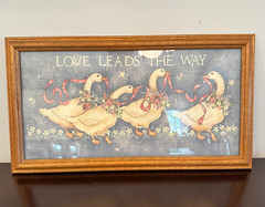 VTG 1990s Stenbo Geese + Ribbons Cottagecore Grannycore Farmhouse Framed Print
