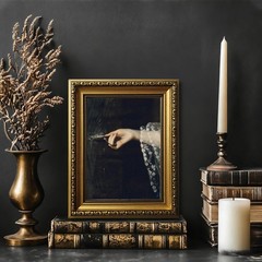 Vintage Gold Framed Wall Art Moody Canvas Art Dark Academia Pictures Wall Dec…