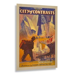 1931 City of Contrasts Poster Depression Era Film Documentary Urban Cinema