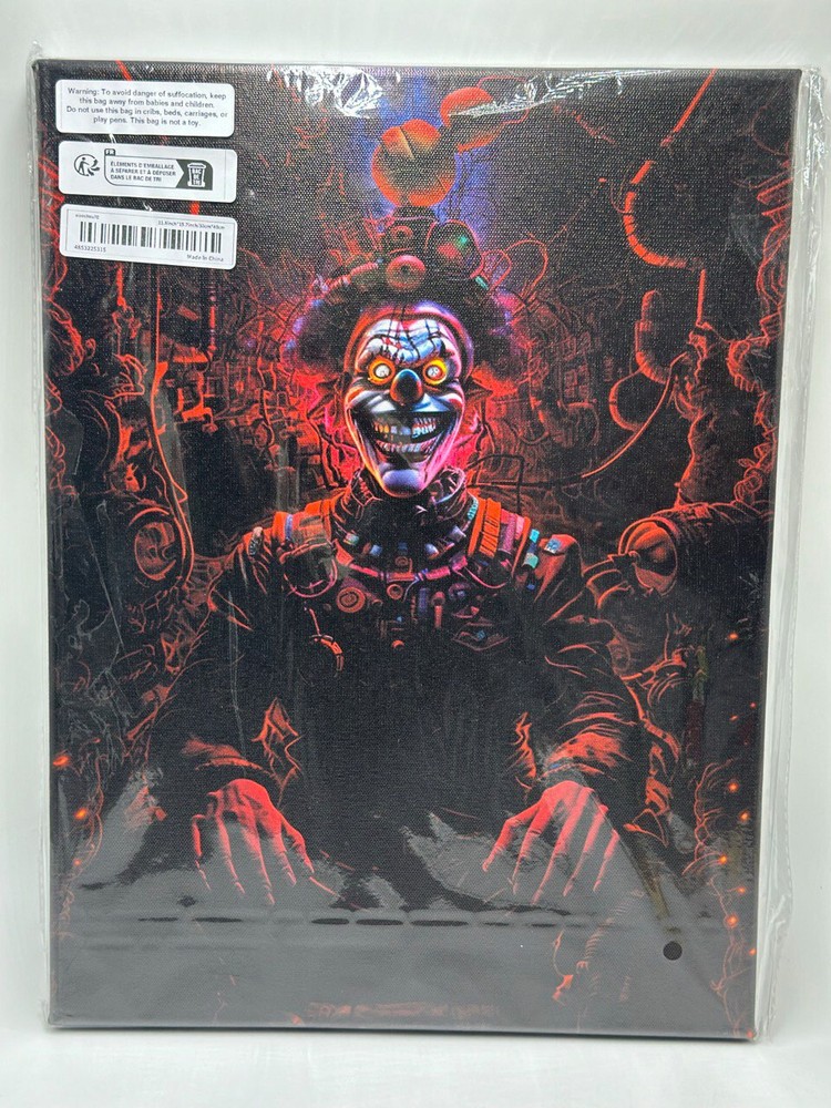 Scary Haunted Clown Canvas Print Halloween Horror FRAMED ART 12×16″ US SELLER