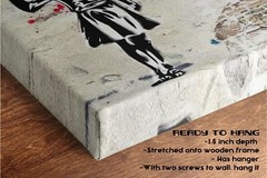 Headshot Butterfly Girl by Banksy – Home Decor Street Art Ready to Hang Canvas