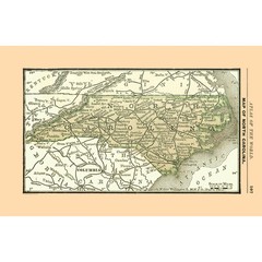 Historic State Map – North Carolina – Alden 1886 – Vintage Wall Art