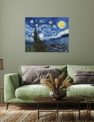 DECORARTS – Starry Night, Vincent Van Gogh Art 30″L x 24″W, Night
